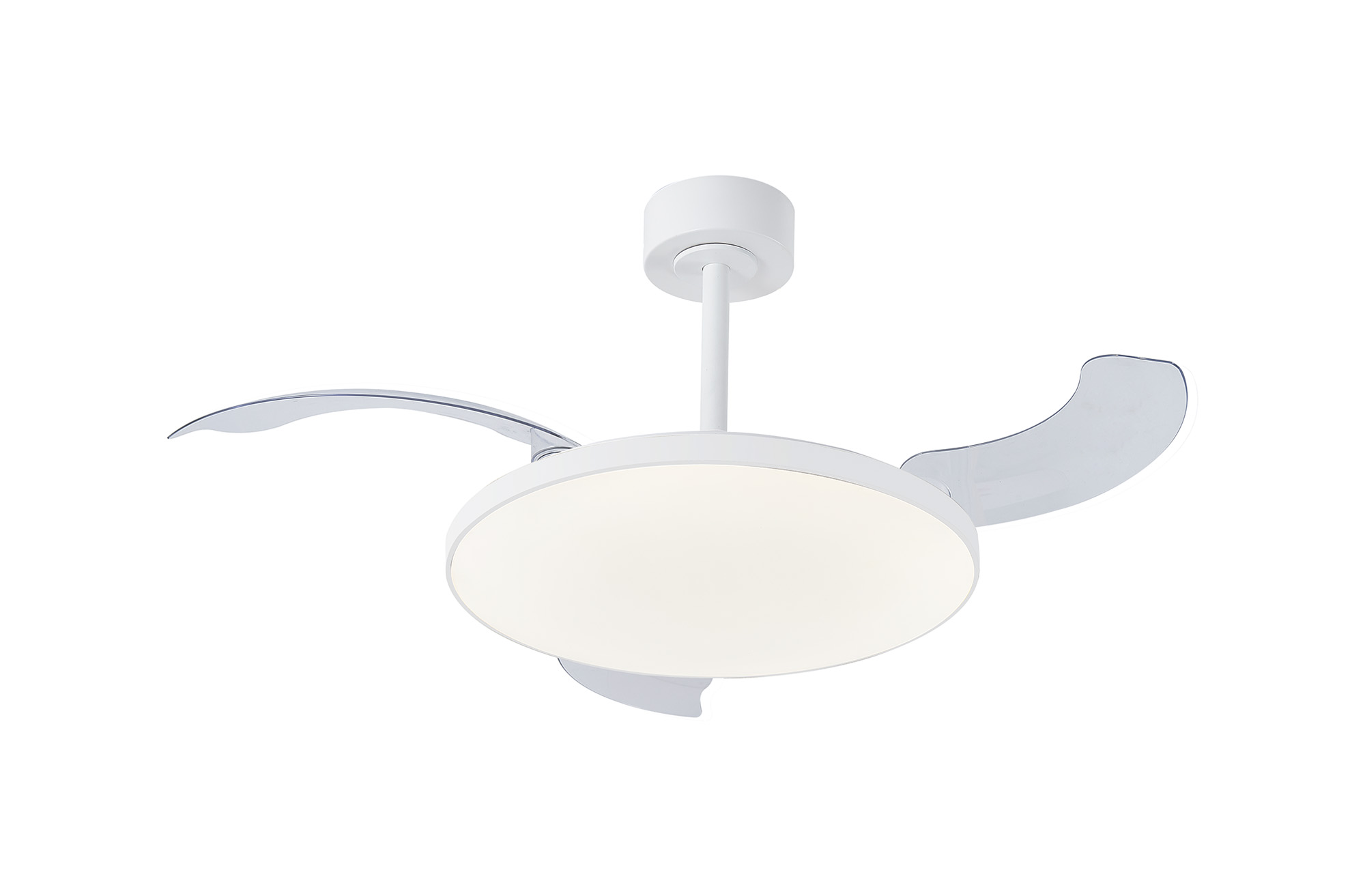 M9006  Slim Fan 50cm 50W LED Dimmable Ceiling Light With Built-In 30W DC Fan, 2700-5000K Remote Control, 3500lm, White